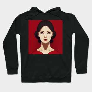 Anime Woman in Red Hoodie